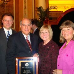 ISBA officers present U.S. Rep. Judy Biggert with the ABA's Congressional Award at the ABA's Law Day 2011 in Washington, D.C. On hand for the presentation were (left to right): ISBA President-elect John G. Locallo, ISBA President Mark D. Hassakis, Biggert and ISBA 3rd Vice President Paula H. Holderman.