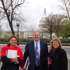The American Bar Association's Susan Wright with ISBA Legislative Affairs Director Jim Covington and ISBA 3rd Vice President Paula H. Holderman