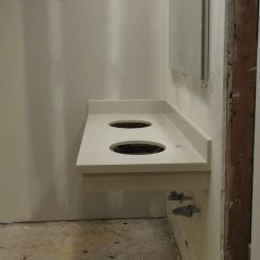 New countertop in the women's restroom