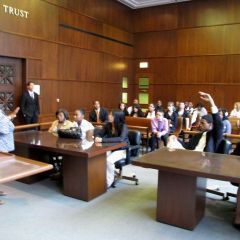 Justice Lampkin walked the students through her dissent in the Rahm Emanuel ballot case.