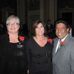 IJA President and Appellate Court Justice M. Carol Pope, Award recipient and Appellate Court Justice Mary Seminara Schostok and Judge Jesse Reyes