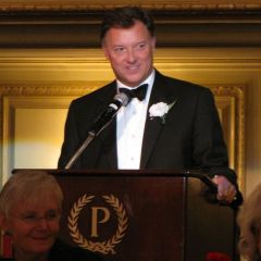 ISBA President Locallo speaks after receiving the Justinian Award of Excellence.