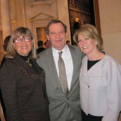 ISBA 3rd Vice President Paula Hudson Holderman enjoys the reception with Senate President John Cullerton and his wife, Pam.