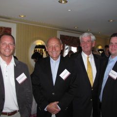 Father and son teams: New admittees Michael D. Froehlich and Cezar M. Froehlich and Larry O'Brien with new admittee Barton J. O'Brien