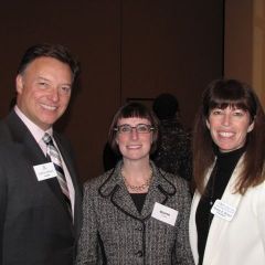 ISBA President John G. Locallo, Chicago Daily Law Bulletin Editor Olivia Clarke and WBAI President Deane B. Brown
