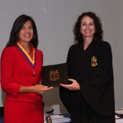 Illinois Supreme Court Commission on Professionalism Executive Director Jayne Reardon welcomes Cook County States' Attorney Anita Alvarez as an honorary member.