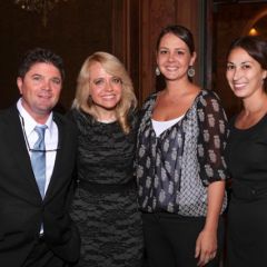 Martin Dolan, Beth Skogmo and Karen Munoz visit with Michele Jochner (second from left).