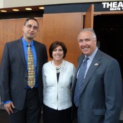 ISBA 3rd Vice President Umberto S. Davi, Illinois Appellate Justice Mary S. Schostok and new admittee Pavel M. Marinov