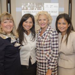 ISBA President Paula H. Holderman, CBA Past President Aurora Abella-Austriaco, Illinois Supreme Court Justice Anne Burke, ISBA Board member Hon. Jessica Arong O'Brien
