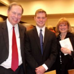New admittee Bryan Schrempf (middle) with his parents, Jim and Janet Schrempf.