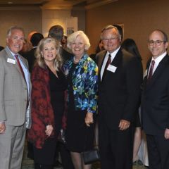 From left: ISBA President-elect Umberto S. Davi, Maureen McGuire, Mary Karmeier, Illinois Supreme Court Justice Lloyd Karmeier, and Ira Helfgot