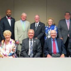 Front Row: Past President Cheryl Niro, Past President Judge Carole K. Bellows, President Umberto S. Davi, Past President Richard L. Thies, Past President Timothy Eaton; Back Row: Past President John G. Locallo, Past President Mark D. Hassakis, President-elect Vincent F. Cornelius, Past President John G. O'Brien, Past President John E. Thies, Past President Irene F. Bahr, Immediate Past President Richard D. Felice and Executive Director Robert Craghead