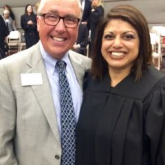 ISBA President Umberto S. Davi and new Associate Judge the Hon. Geraldine A. D&rsquo;Souza
