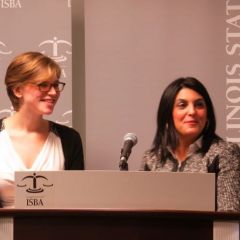 Mentoring program alumni Karen Graham Thimke Jansen and Elizabeth (Lizzy) A. Garlovsky discuss their experiences as part of the orientation.
