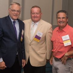 Third vice president Dennis Orsey, President Russell Hartigan, and Hon. Patrick Leston
