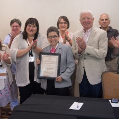 Hon. Nancy Katz receives an award&nbsp;
