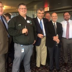 Eric Lohrenz, Asst Atty General, Environmental Bureau South, Illinois Attorney General&#39;s Office (Springfield); Michael Mankowski, Director, Division Oil and Gas, Illinois Department of Natural Resources, Springfield; James Morgan, Deputy General Counsel, Division of Legal Counsel, Bureau of Air; John Taylor, private practice, Springfield (peeking through); Ray Callery; David Samuels;&nbsp;and Asst. Atty General, Environmental Bureau, South, Illinois AGO Springfield
