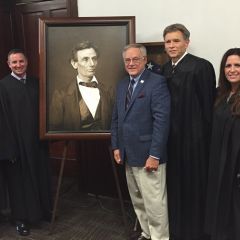A high-quality reproduction of a famous Abraham Lincoln photograph was presented to the Bond County Courthouse on June 30 in Greenville. 