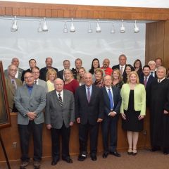 A high-quality reproduction of a famous Abraham Lincoln photograph was presented to the Carroll County Courthouse on September 26 in Mount Carroll.