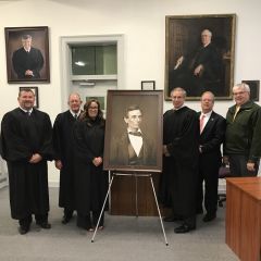 A high-quality reproduction of a famous Abraham Lincoln photograph was presented to the Fayette County Courthouse on October 12 in Vandalia.