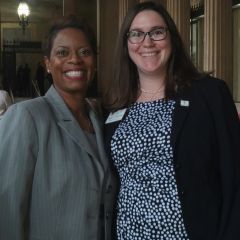 New attorney Erika Weaver and ISBA Board of Governors Member Angel Wawrzynek 