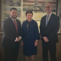 New attorney James LeVault, Illinois Supreme Court Justice Rita B. Garman, and new attorney Michael Nichols