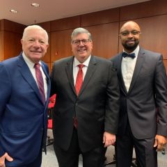 ISBA President David B. Sosin, ISBA Past President Hon. Richard D. Felice, and ISBA Past President Hon. Vincent F. Cornelius