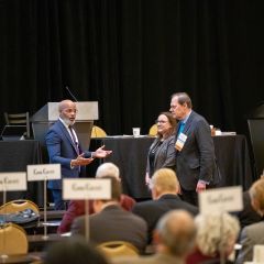 DEI presenter Toussaint Romain used two members for a demonstration.