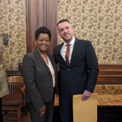 Admittee Klaus Egewarth and Justice Lisa Holder White