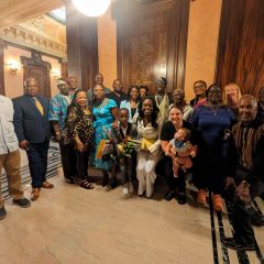 Admittee Stella Nguepnang with her immediate family, extended family, and friends