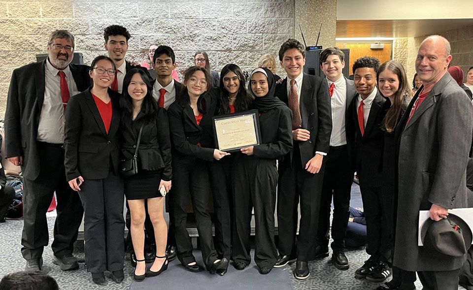 Group photo of Niles West High School team